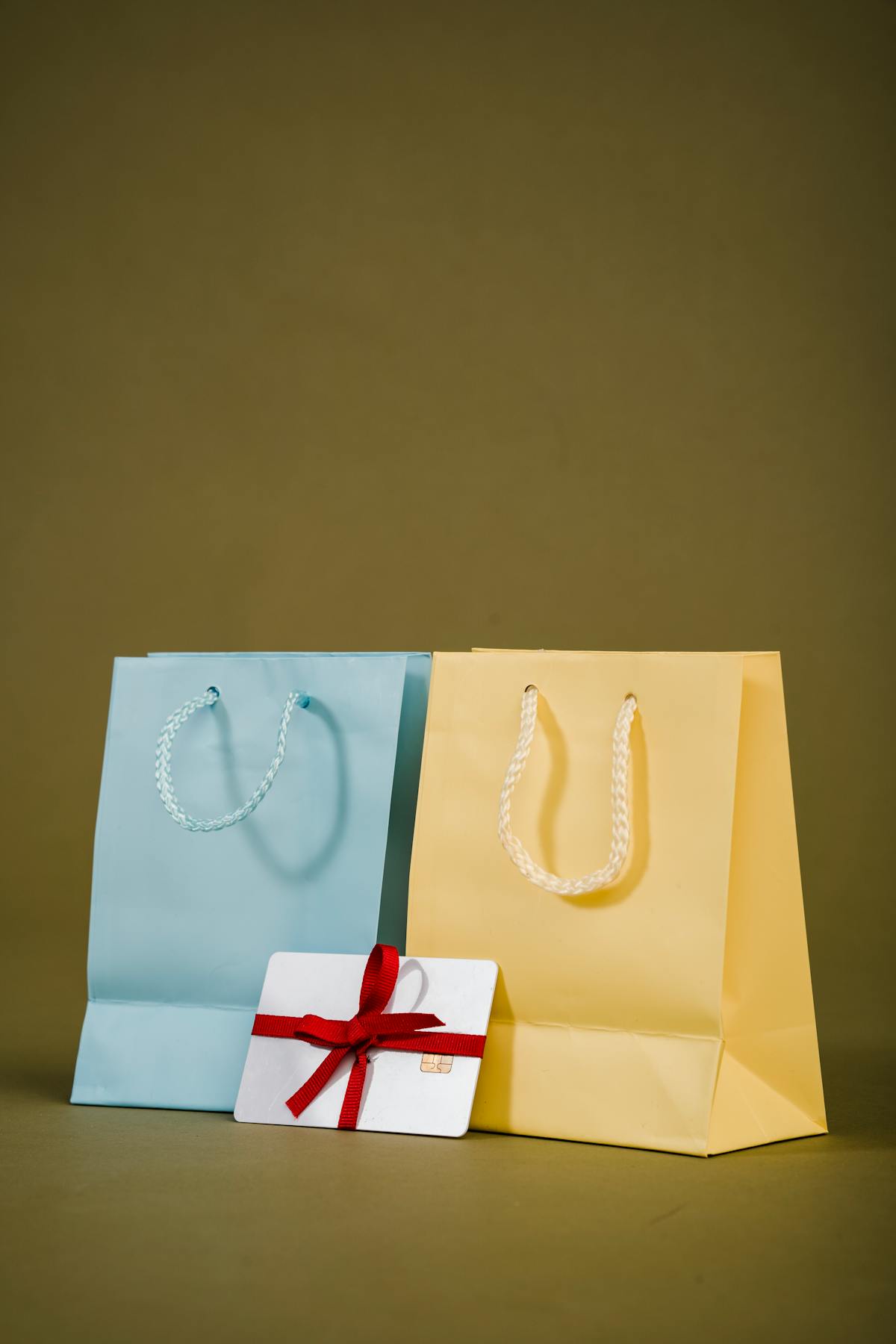 Shopping bags with a gift card